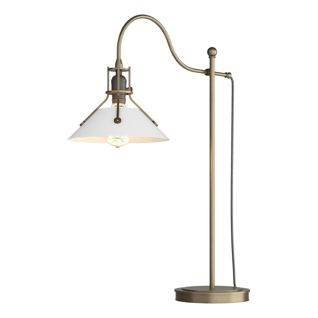 Hubbardton Forge 2017 Soft Gold White Henry Table Lamp