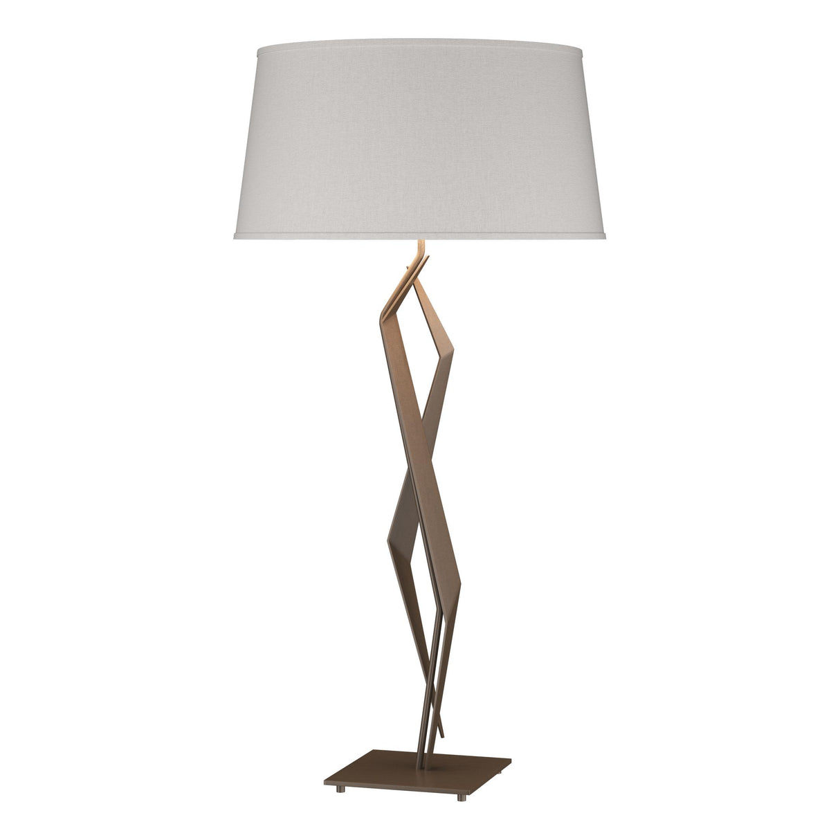 Hubbardton Forge 2012 Bronze Flax Shade (SE) Facet Table Lamp