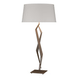 Hubbardton Forge 2012 Bronze Flax Shade (SE) Facet Table Lamp
