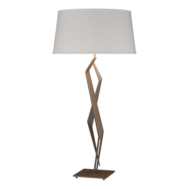 Hubbardton Forge 2012 Bronze Flax Shade (SE) Facet Table Lamp