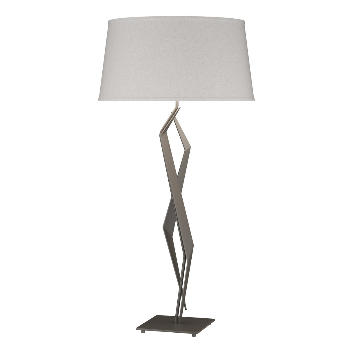 Hubbardton Forge 2012 Dark Smoke Flax Shade (SE) Facet Table Lamp