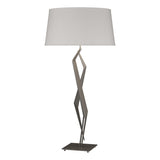 Hubbardton Forge 2012 Dark Smoke Flax Shade (SE) Facet Table Lamp