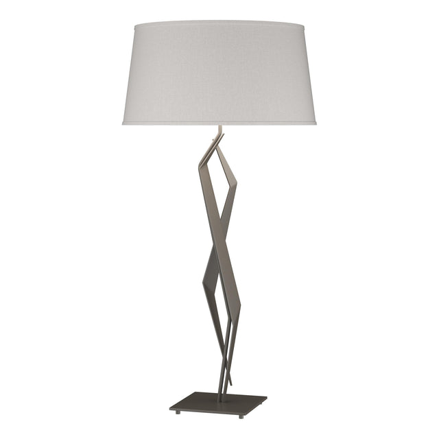 Hubbardton Forge 2012 Dark Smoke Flax Shade (SE) Facet Table Lamp