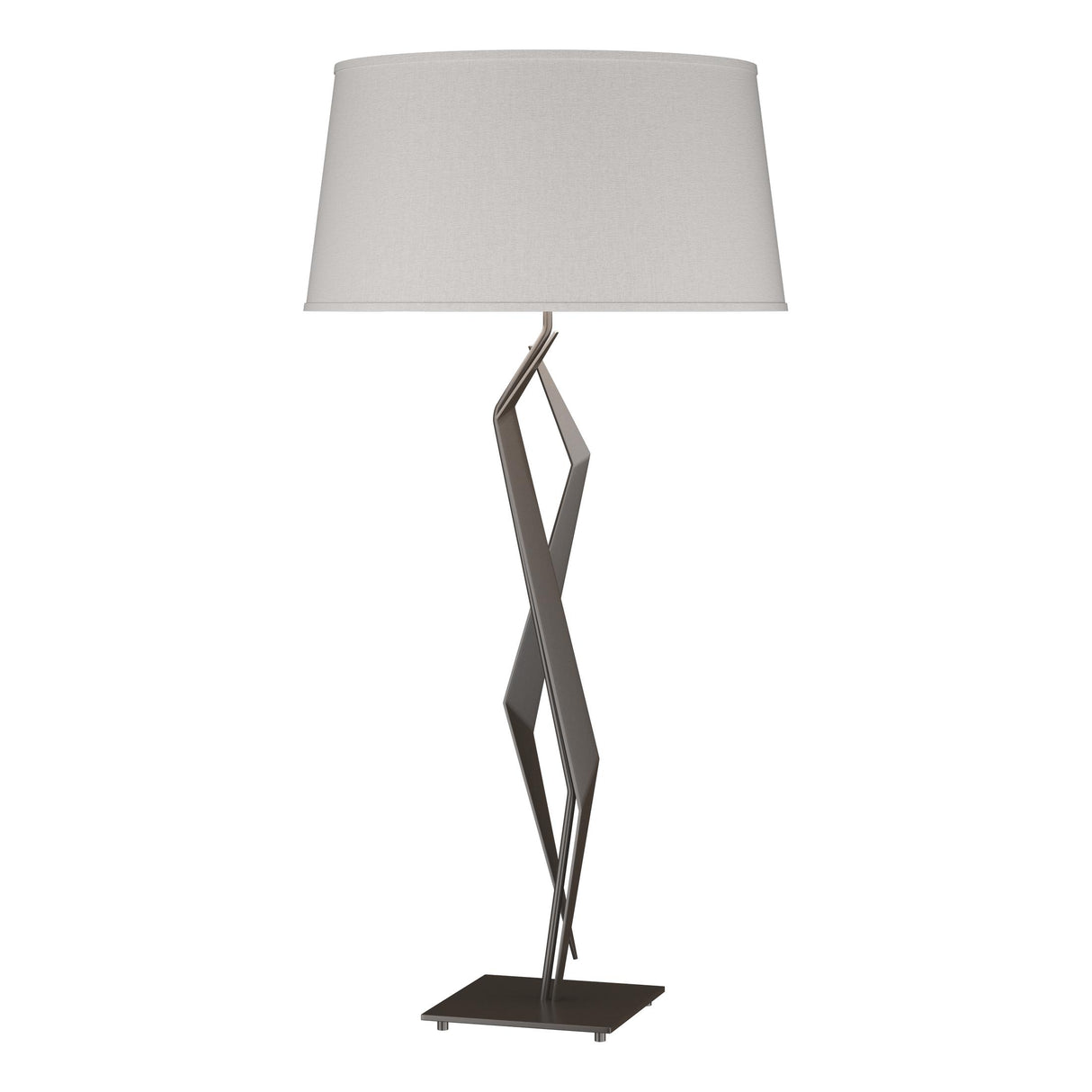 Hubbardton Forge 2012 Oil Rubbed Bronze Flax Shade (SE) Facet Table Lamp