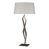 Hubbardton Forge 2012 Oil Rubbed Bronze Flax Shade (SE) Facet Table Lamp