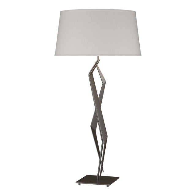 Hubbardton Forge 2012 Oil Rubbed Bronze Flax Shade (SE) Facet Table Lamp