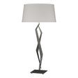 Hubbardton Forge 2012 Natural Iron Flax Shade (SE) Facet Table Lamp