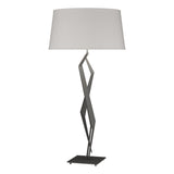 Hubbardton Forge 2012 Natural Iron Flax Shade (SE) Facet Table Lamp