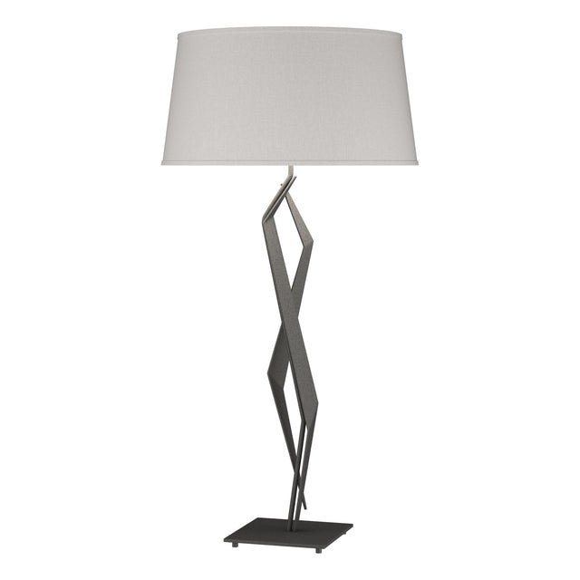 Hubbardton Forge 2012 Natural Iron Flax Shade (SE) Facet Table Lamp