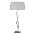 Hubbardton Forge 2012 Vintage Platinum Flax Shade (SE) Facet Table Lamp
