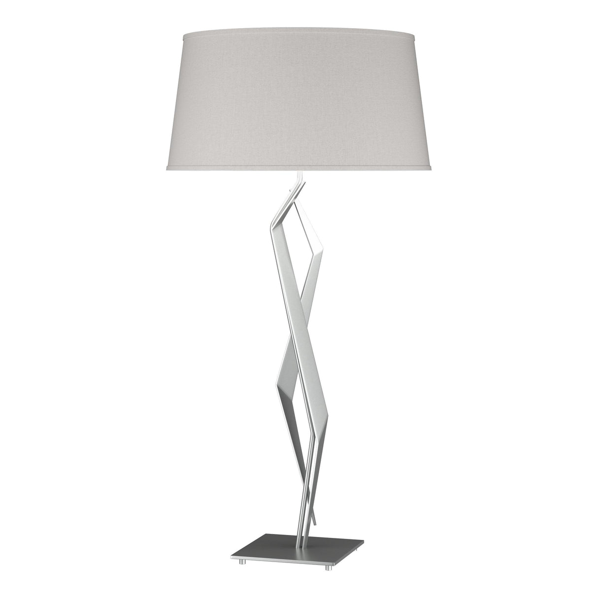 Hubbardton Forge 2012 Vintage Platinum Flax Shade (SE) Facet Table Lamp