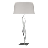 Hubbardton Forge 2012 Vintage Platinum Flax Shade (SE) Facet Table Lamp