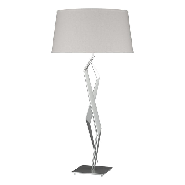 Hubbardton Forge 2012 Vintage Platinum Flax Shade (SE) Facet Table Lamp