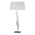 Hubbardton Forge 2012 Vintage Platinum Natural Anna Shade (SF) Facet Table Lamp