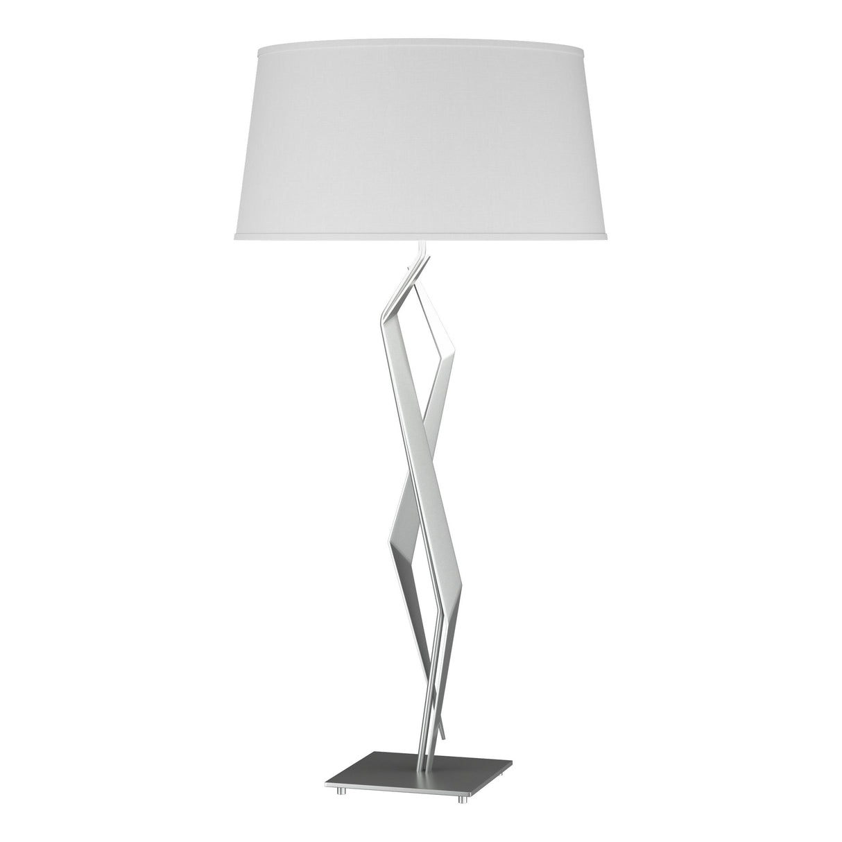 Hubbardton Forge 2012 Vintage Platinum Natural Anna Shade (SF) Facet Table Lamp