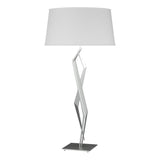 Hubbardton Forge 2012 Vintage Platinum Natural Anna Shade (SF) Facet Table Lamp