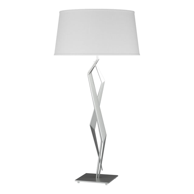 Hubbardton Forge 2012 Vintage Platinum Natural Anna Shade (SF) Facet Table Lamp