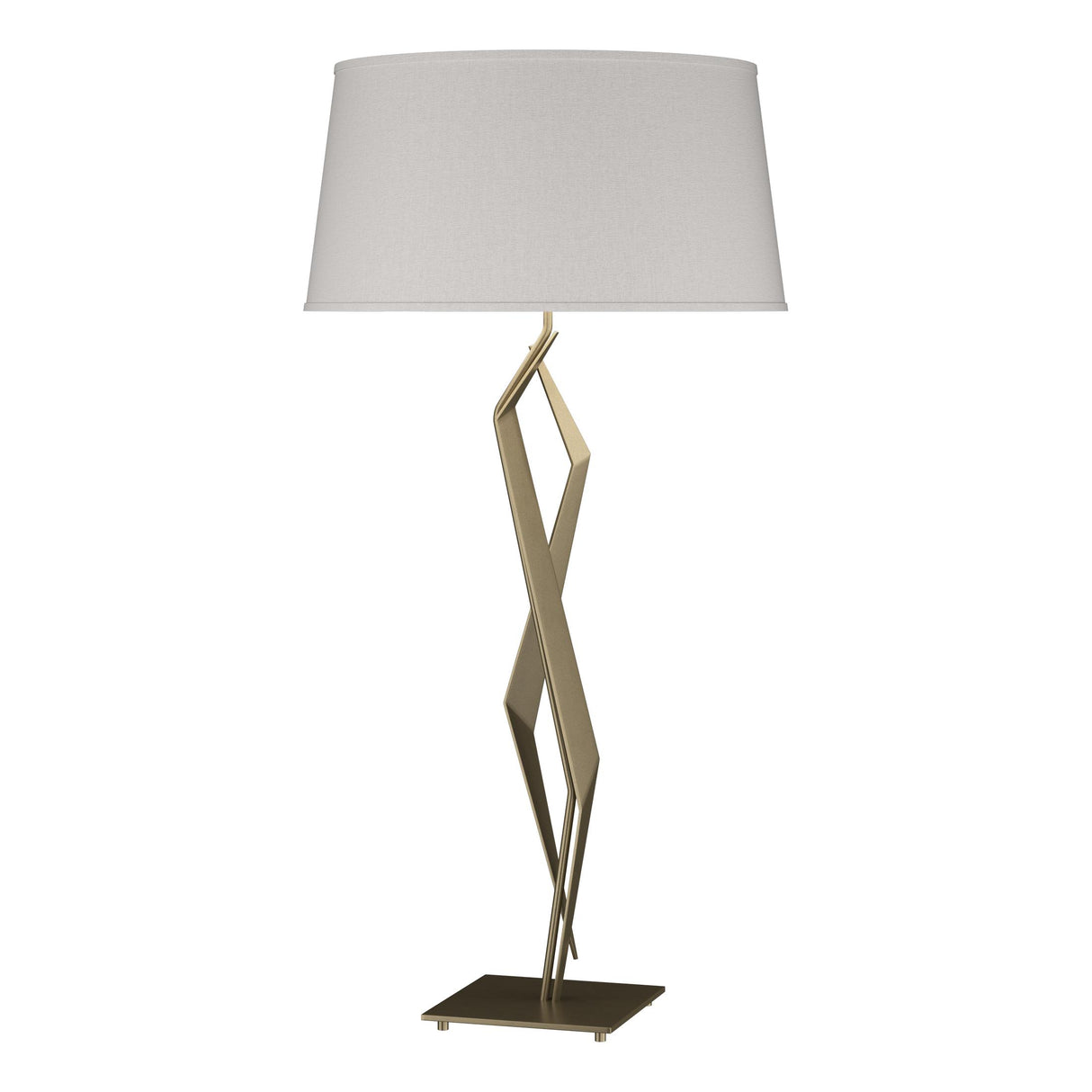 Hubbardton Forge 2012 Soft Gold Flax Shade (SE) Facet Table Lamp