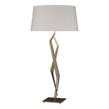 Hubbardton Forge 2012 Soft Gold Flax Shade (SE) Facet Table Lamp
