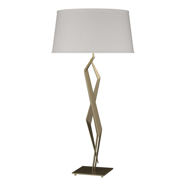 Hubbardton Forge 2012 Soft Gold Flax Shade (SE) Facet Table Lamp