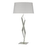 Hubbardton Forge 2012 Sterling Flax Shade (SE) Facet Table Lamp