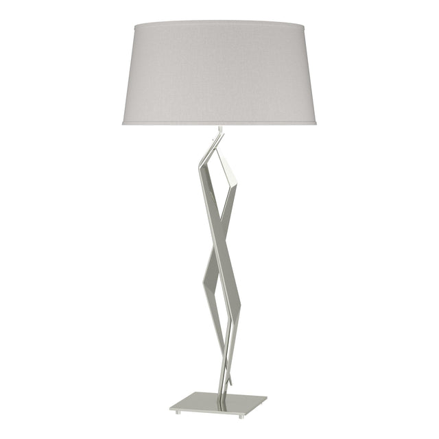 Hubbardton Forge 2012 Sterling Flax Shade (SE) Facet Table Lamp