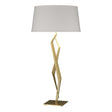 Hubbardton Forge 2012 Modern Brass Flax Shade (SE) Facet Table Lamp