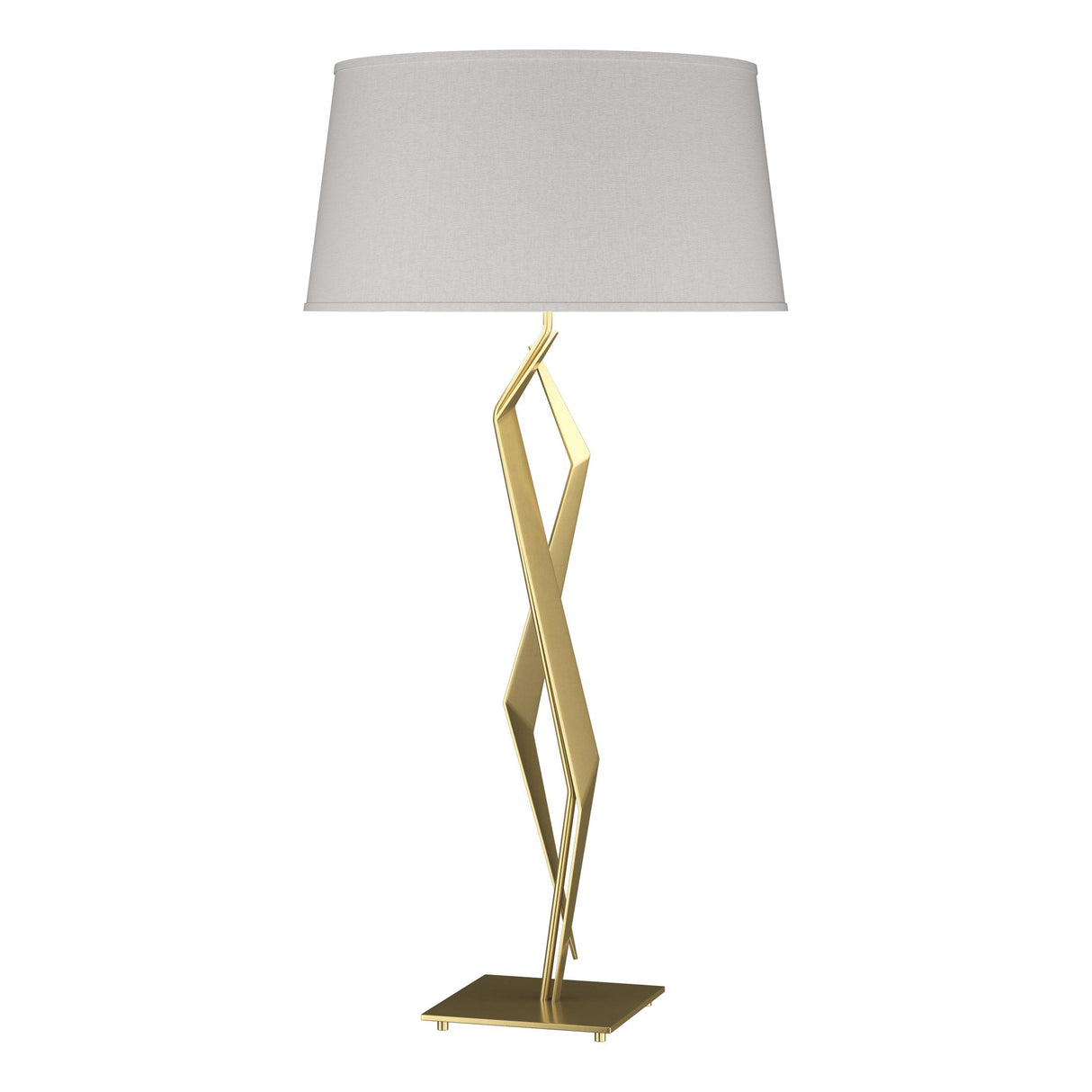 Hubbardton Forge 2012 Modern Brass Flax Shade (SE) Facet Table Lamp