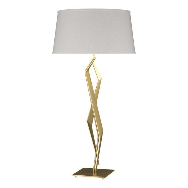 Hubbardton Forge 2012 Modern Brass Flax Shade (SE) Facet Table Lamp