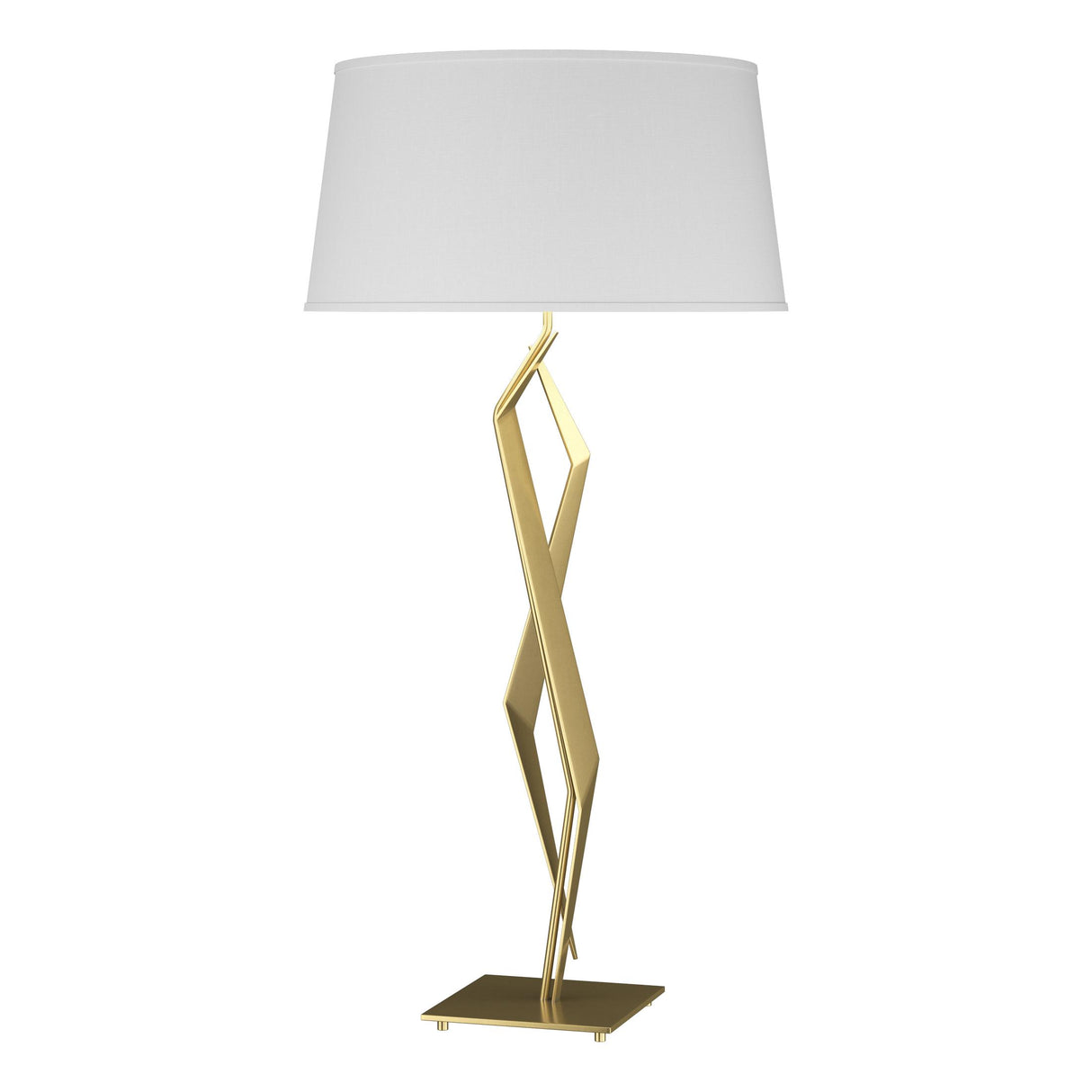 Hubbardton Forge 2012 Modern Brass Natural Anna Shade (SF) Facet Table Lamp