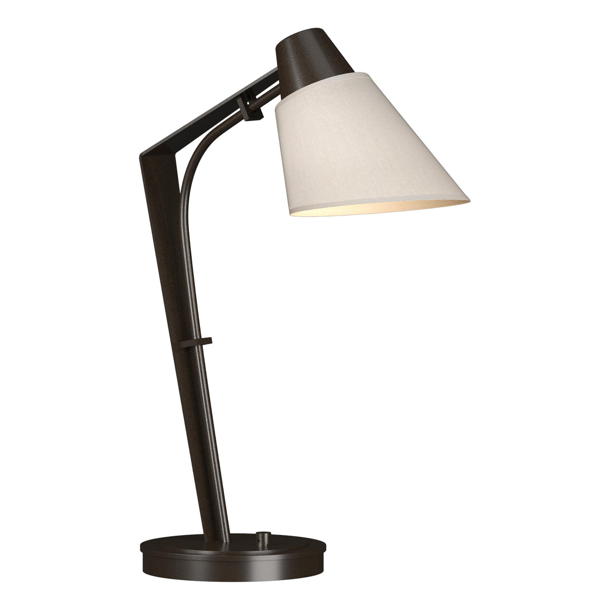 Hubbardton Forge 2014 Oil Rubbed Bronze Flax Shade (SE) Reach Table Lamp