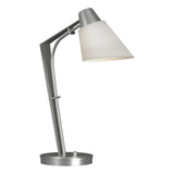 Hubbardton Forge 2014 Vintage Platinum Natural Anna Shade (SF) Reach Table Lamp