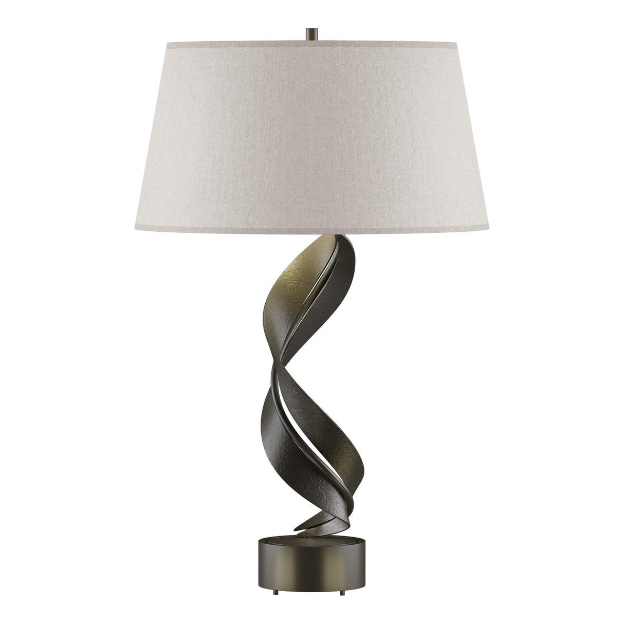 Hubbardton Forge 2014 Dark Smoke Flax Shade (SE) Folio Table Lamp