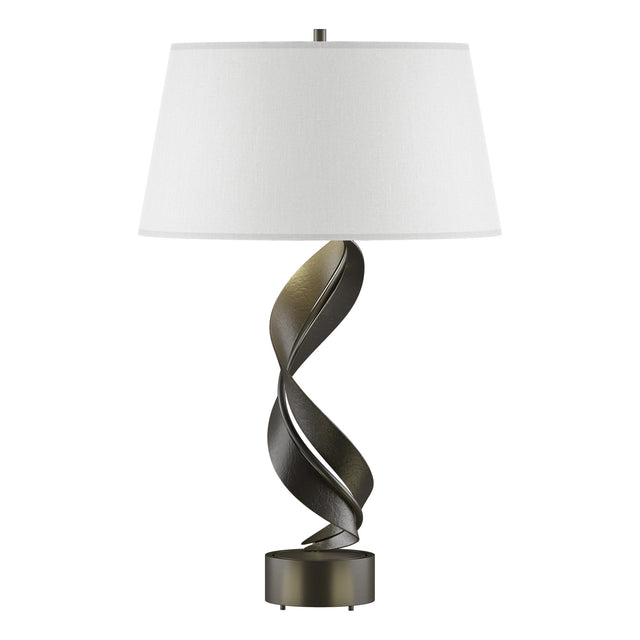Hubbardton Forge 2014 Dark Smoke Natural Anna Shade (SF) Folio Table Lamp