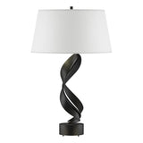Hubbardton Forge 2014 Black Natural Anna Shade (SF) Folio Table Lamp