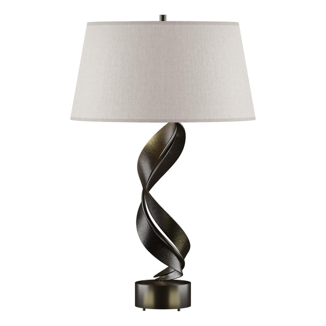 Hubbardton Forge 2014 Oil Rubbed Bronze Flax Shade (SE) Folio Table Lamp