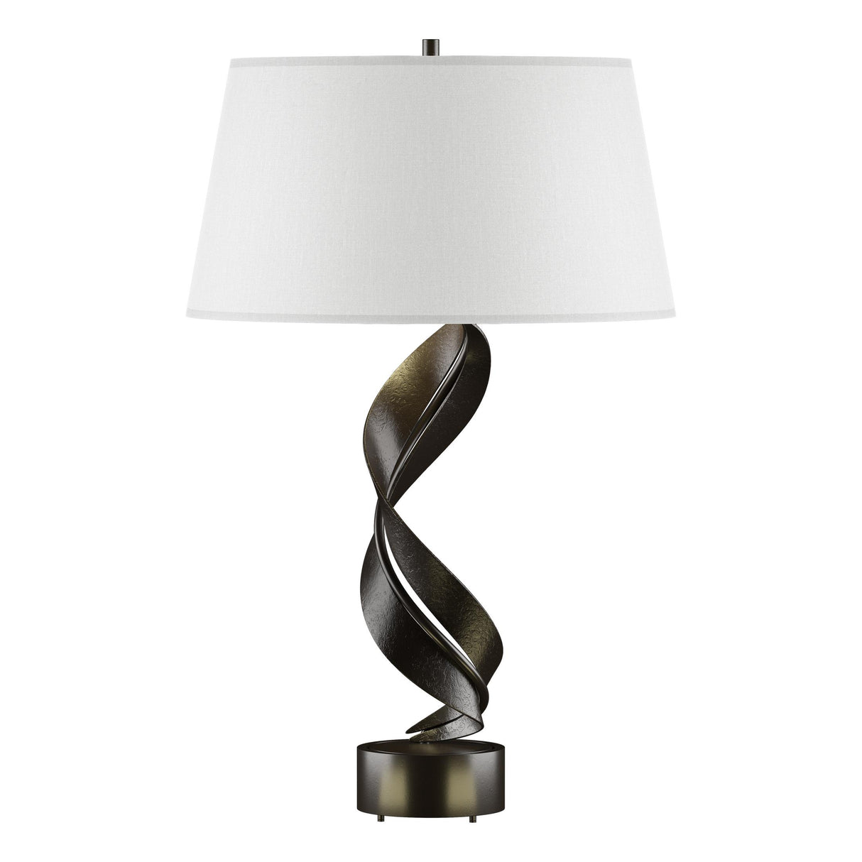 Hubbardton Forge 2014 Oil Rubbed Bronze Natural Anna Shade (SF) Folio Table Lamp