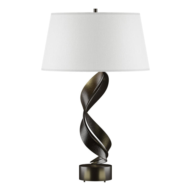 Hubbardton Forge 2014 Oil Rubbed Bronze Natural Anna Shade (SF) Folio Table Lamp