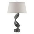 Hubbardton Forge 2014 Natural Iron Flax Shade (SE) Folio Table Lamp