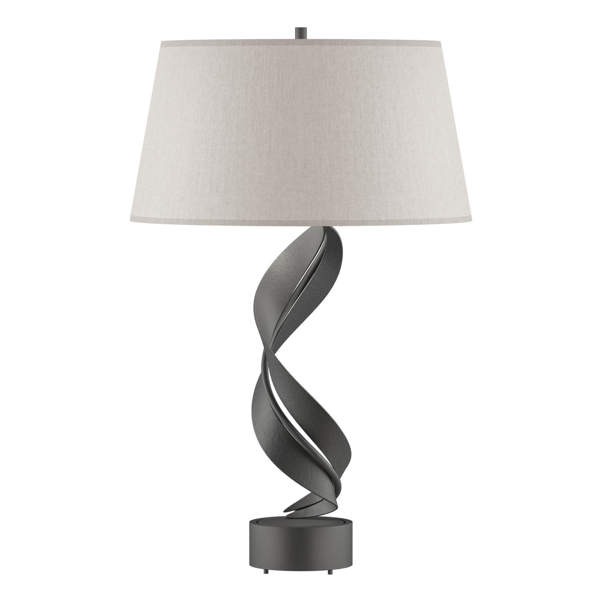 Hubbardton Forge 2014 Natural Iron Flax Shade (SE) Folio Table Lamp