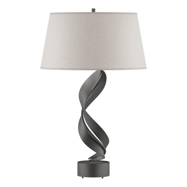Hubbardton Forge 2014 Natural Iron Flax Shade (SE) Folio Table Lamp