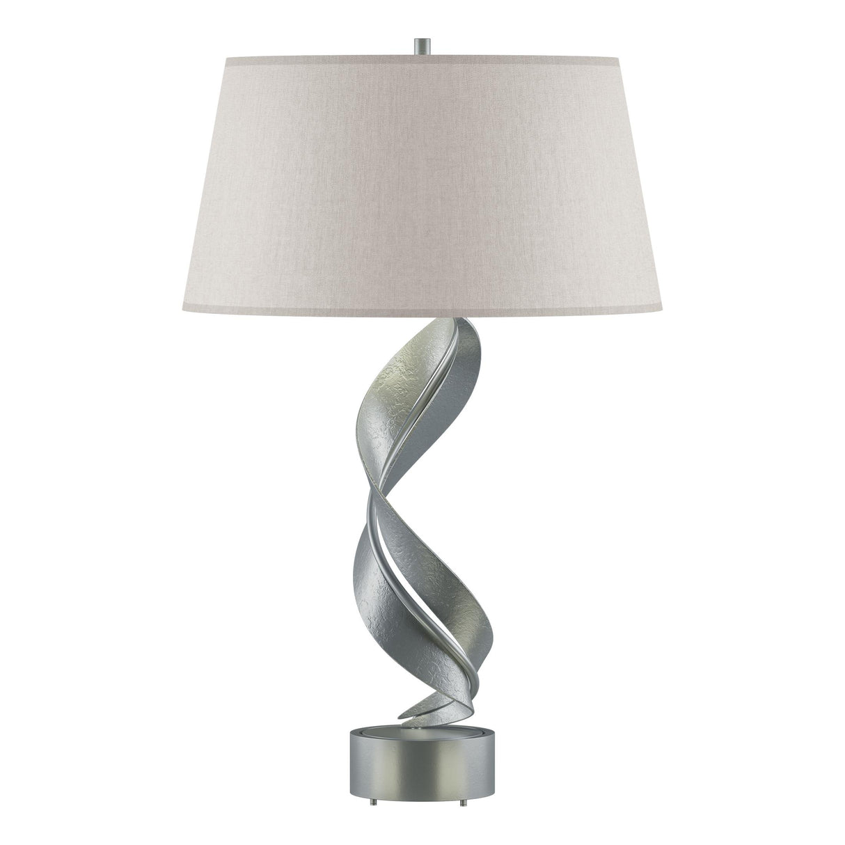 Hubbardton Forge 2014 Vintage Platinum Flax Shade (SE) Folio Table Lamp