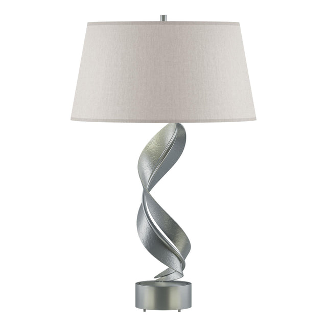 Hubbardton Forge 2014 Vintage Platinum Flax Shade (SE) Folio Table Lamp