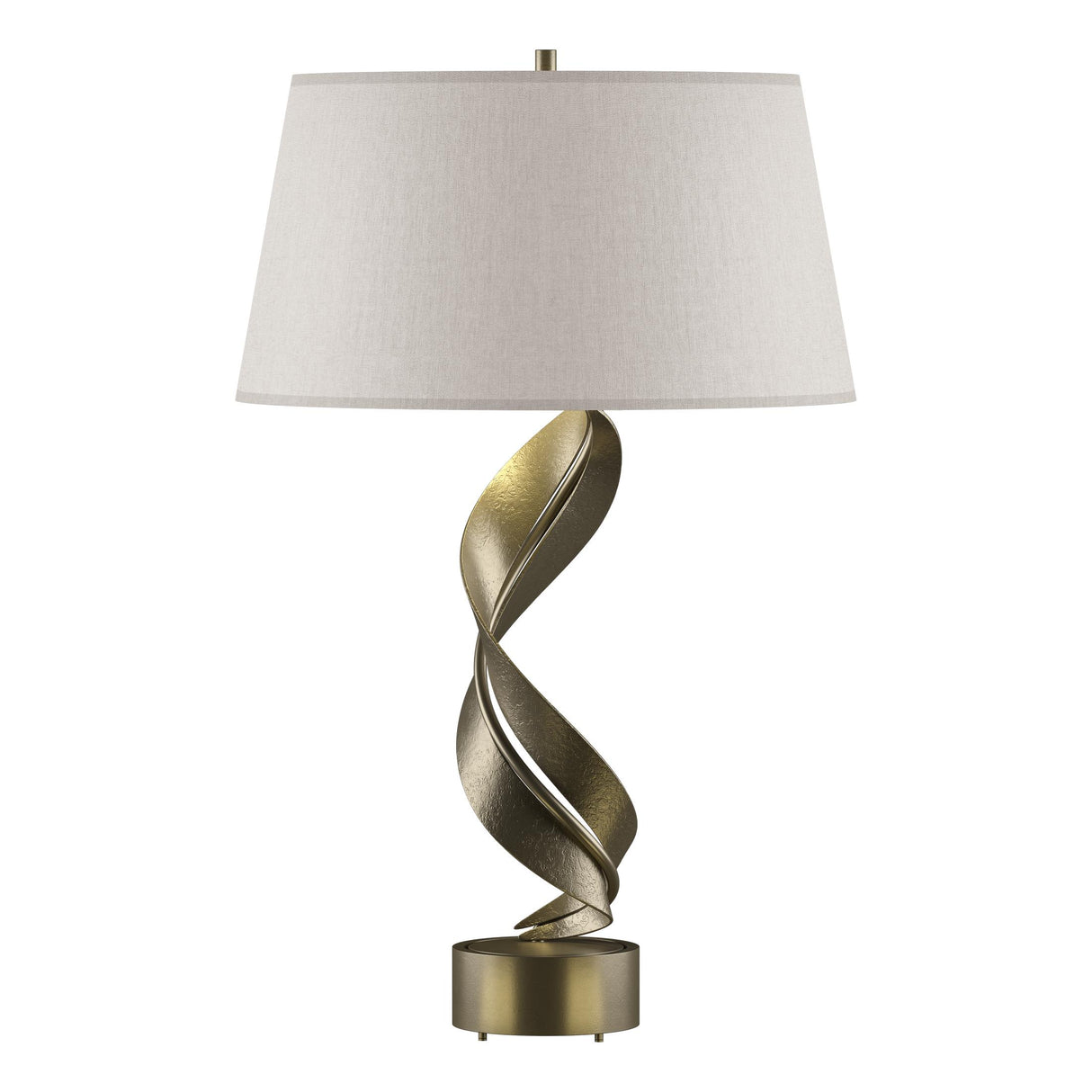 Hubbardton Forge 2014 Soft Gold Flax Shade (SE) Folio Table Lamp