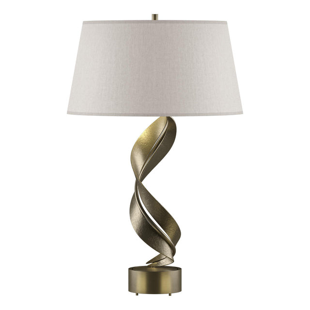 Hubbardton Forge 2014 Soft Gold Flax Shade (SE) Folio Table Lamp