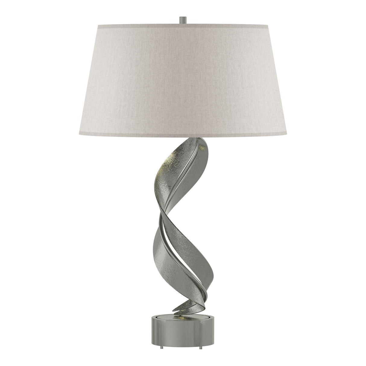 Hubbardton Forge 2014 Sterling Flax Shade (SE) Folio Table Lamp