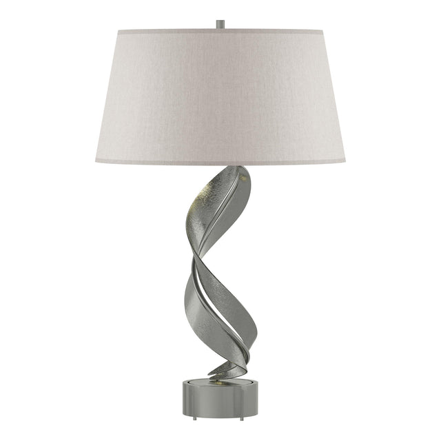 Hubbardton Forge 2014 Sterling Flax Shade (SE) Folio Table Lamp