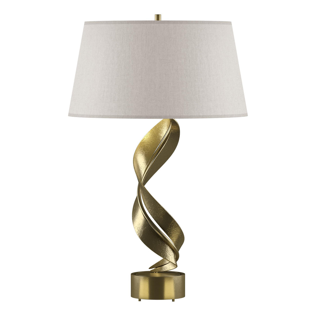 Hubbardton Forge 2014 Modern Brass Flax Shade (SE) Folio Table Lamp