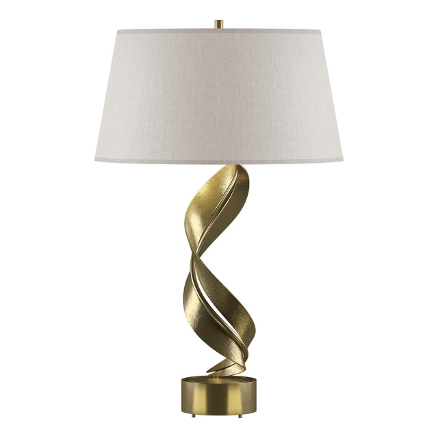 Hubbardton Forge 2014 Modern Brass Flax Shade (SE) Folio Table Lamp