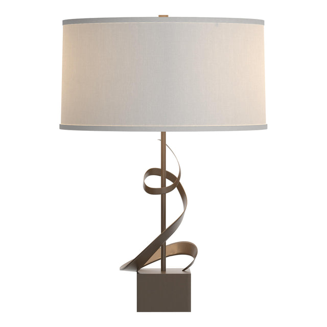 Hubbardton Forge 2011 Bronze Natural Anna Shade (SF) Gallery Spiral Table Lamp